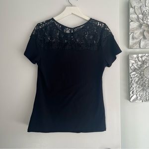 H&M Black Lace T-Shirt
